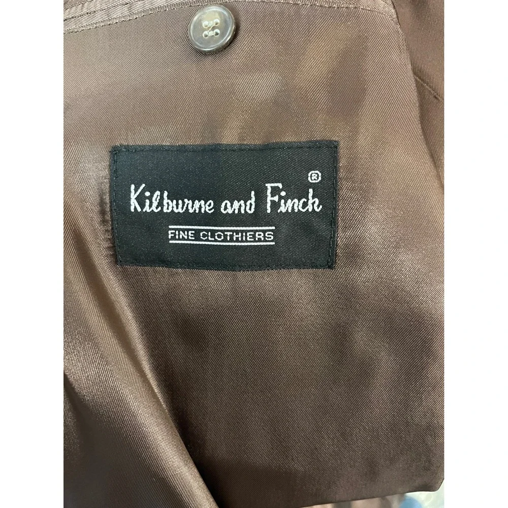 Kilburne and Finch Suit Jacket Mens 46L Olive Green Excellent Wool Blend‎ Blazer